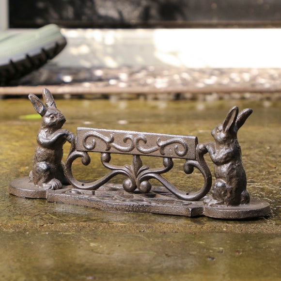 Bunnies Cast Iron Boot Scraper