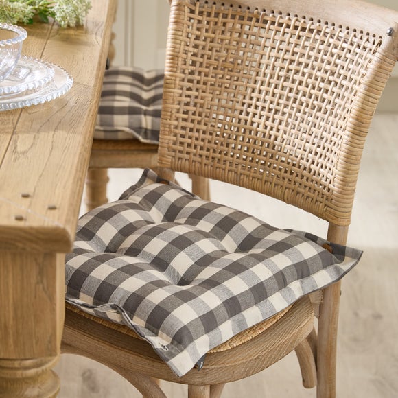 View Set Of 2 Gingham Outdoor Seat Pads View Set Of 2 Gingham Outdoor Seat Pads