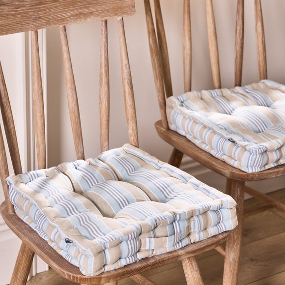 Set of 2 Oxford Stripe Box Seat Pads