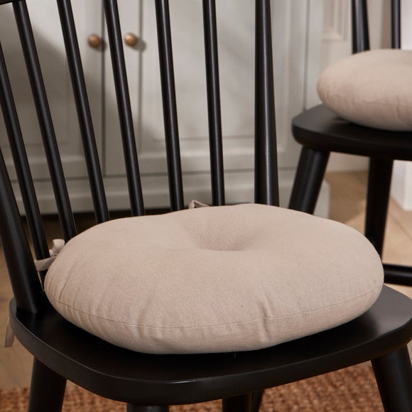 Set of 2 Round Grey Seat Pads