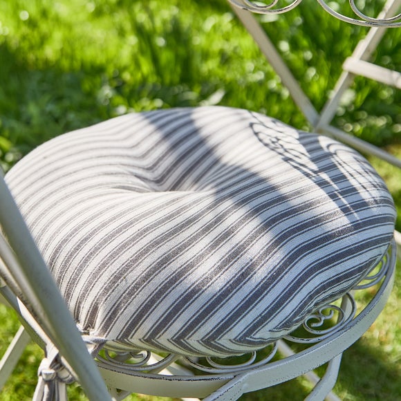 Set of 2 Outdoor Round Striped Seat Pads