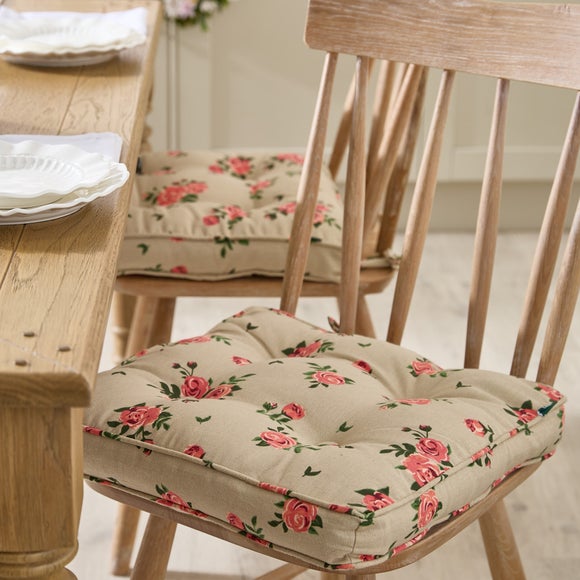 Set of 2 Vintage Rose Box Seat Pads