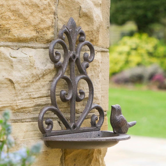 Ornate Bird Feeder Wall Shelf