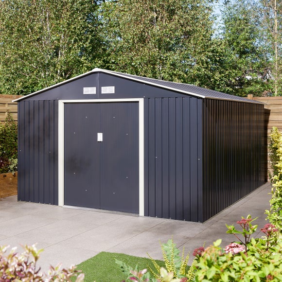 Trentvale 10ft x 12ft Metal Apex Shed with Foundation Kit
