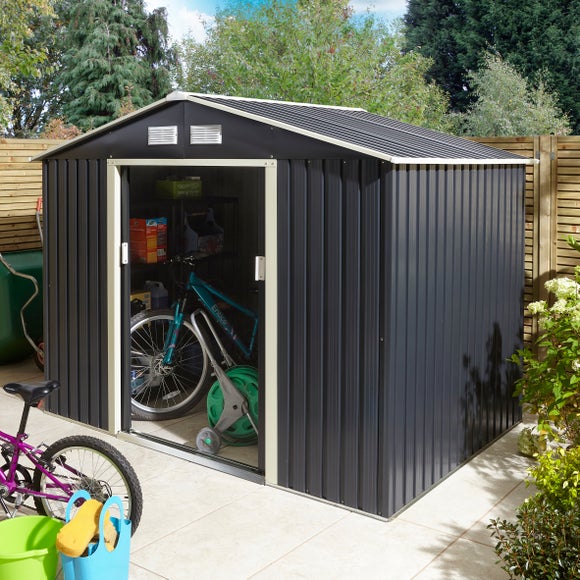 Trentvale 8ft x 6ft Metal Apex Shed with Foundation Kit