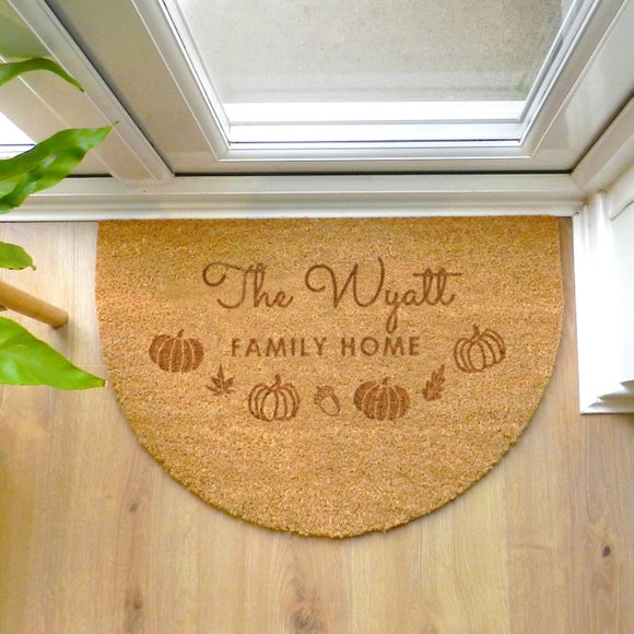 Click to view product details and reviews for Personalised Half Moon Pumpkin Indoor Doormat. Click to view product details and reviews for Personalised Half Moon Pumpkin Indoor Doormat.