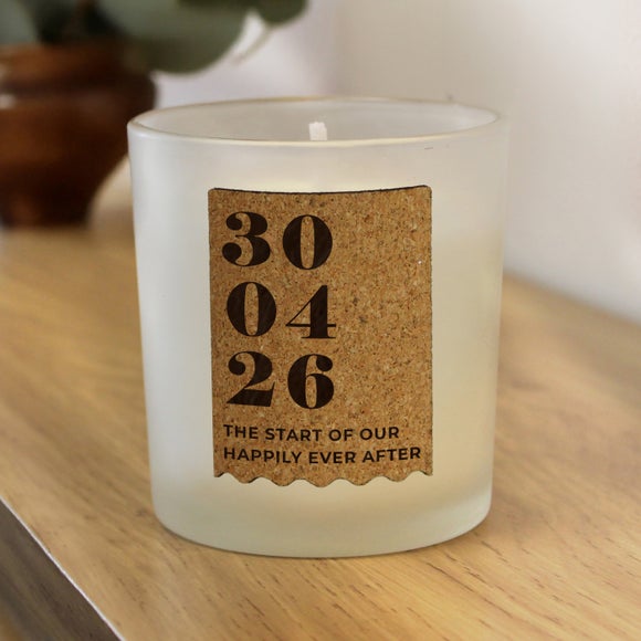 Personalised Anniversary Cork Label Candle