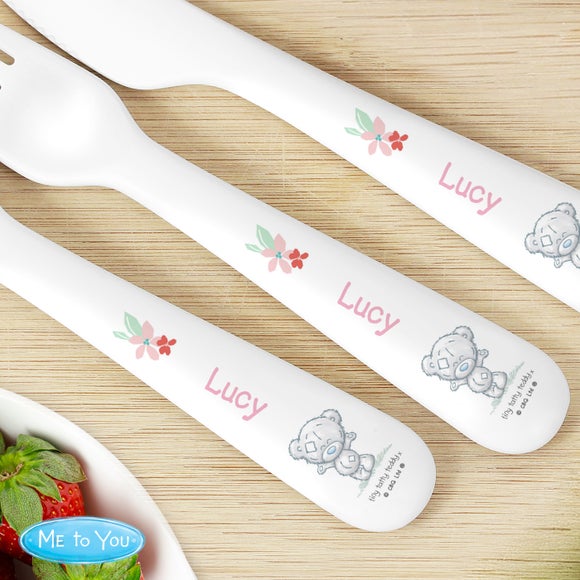 Click to view product details and reviews for Personalised Tiny Tatty Teddy Woodland Animals 3 Piece Cutlery Set.
