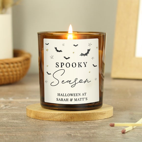 Personalised Spooky Season Glass Candle