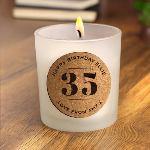 Personalised Birthday Cork Label Candle