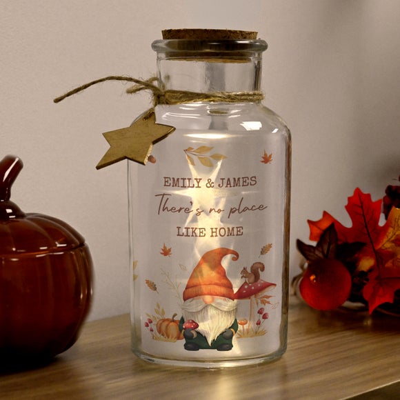 View Personalised Autumn Gnome Led Light Up Jar View Personalised Autumn Gnome Led Light Up Jar