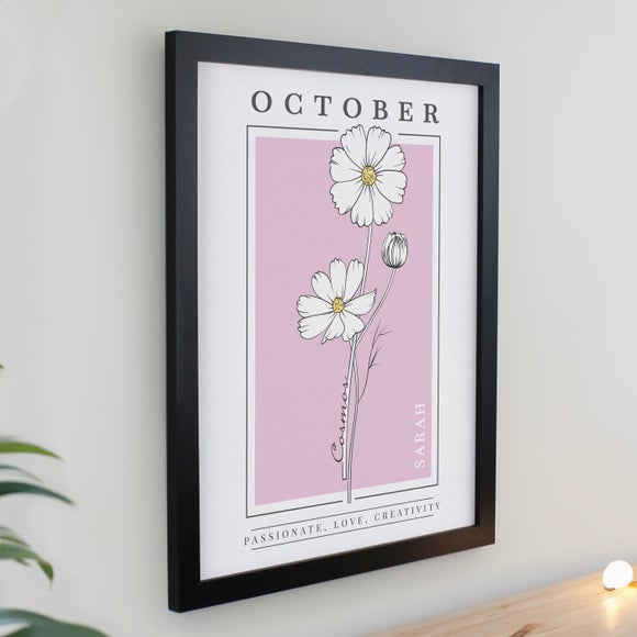 Personalised Birth Flower Poster Frame