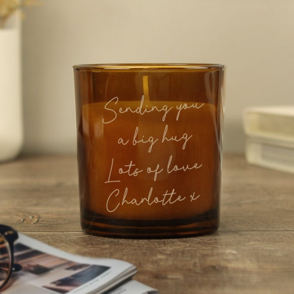 Personalised Engraved Message Glass Candle