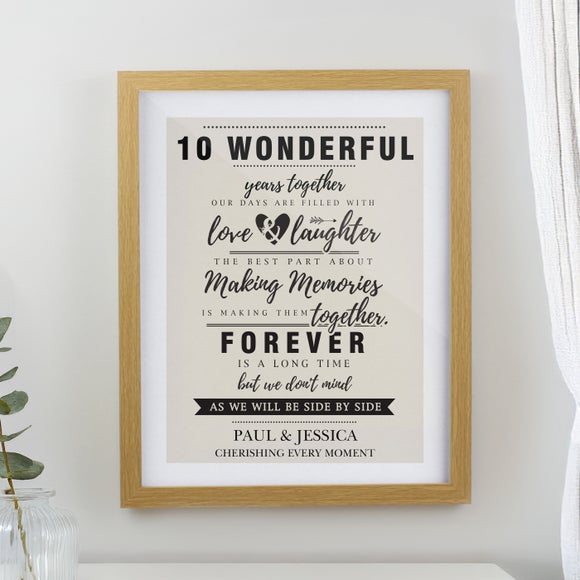 Personalised Anniversary Poster Frame