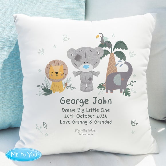 View Personalised Tiny Tatty Teddy & Jungle Animals Square Cushion View Personalised Tiny Tatty Teddy & Jungle Animals Square Cushion