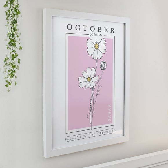 Personalised Birth Flower Poster Frame
