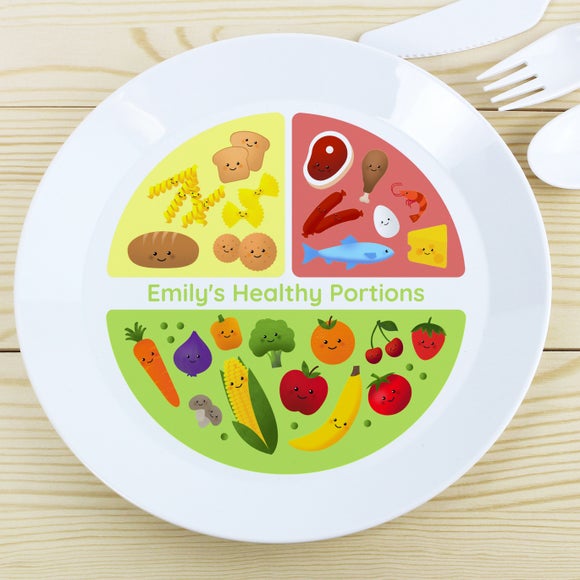 Click to view product details and reviews for Personalised Healthy Eating Portions Plastic Plate.