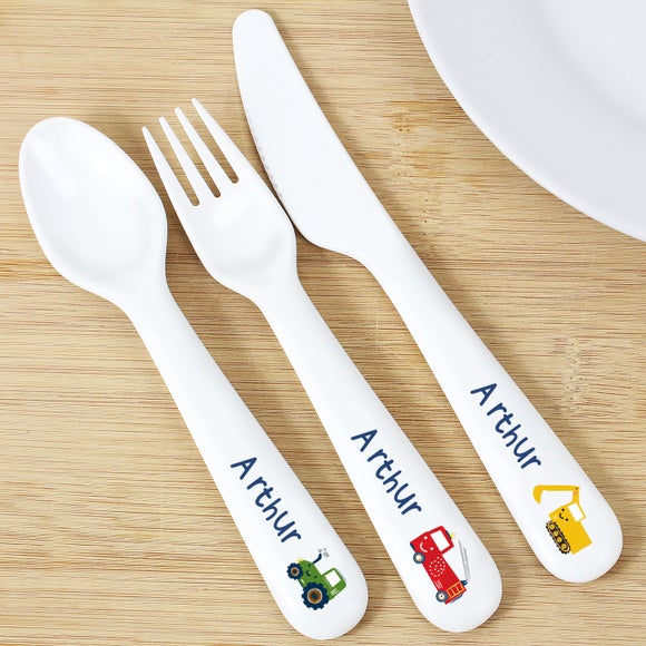 Click to view product details and reviews for Personalised Vehicles Plastic 3 Piece Cutlery Set.