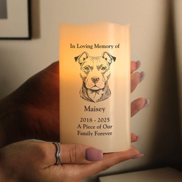 View Personalised Dog Breed Memorial Led Candle View Personalised Dog Breed Memorial Led Candle
