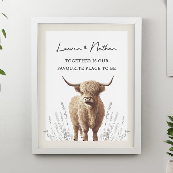 Personalised Highland Cow Poster Frame