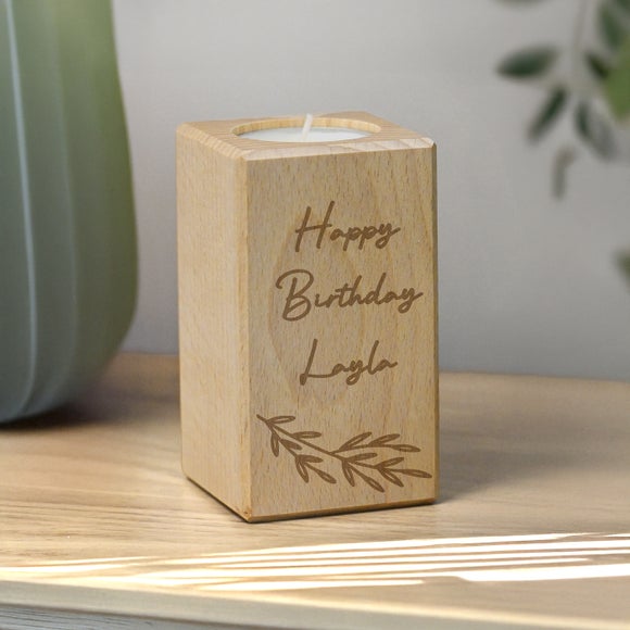 Click to view product details and reviews for Personalised Botanical Wooden Tealight Holder. Click to view product details and reviews for Personalised Botanical Wooden Tealight Holder.