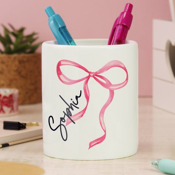 View Personalised Bow Make Up Brush Holder View Personalised Bow Make Up Brush Holder