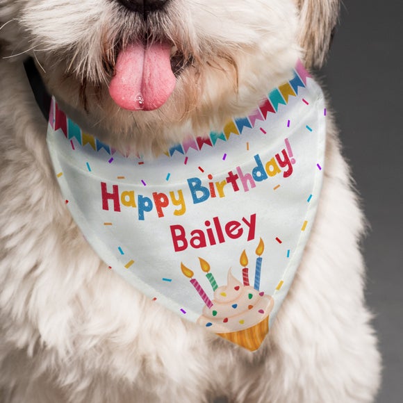Click to view product details and reviews for Personalised Happy Birthday Dog Bandana.