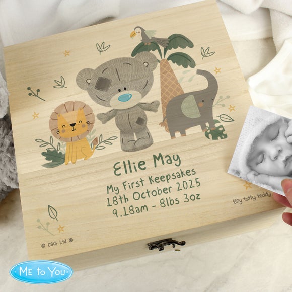 Click to view product details and reviews for Personalised Tiny Tatty Teddy Jungle Animals Keepsake Box.