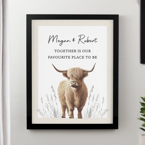 View Personalised Highland Cow Poster Frame View Personalised Highland Cow Poster Frame