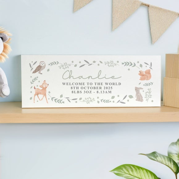 Personalised Woodland Animals Nursery Ornament