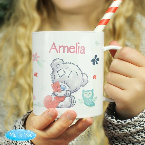 Click to view product details and reviews for Personalised Tiny Tatty Teddy Woodland Animals Plastic Mug.