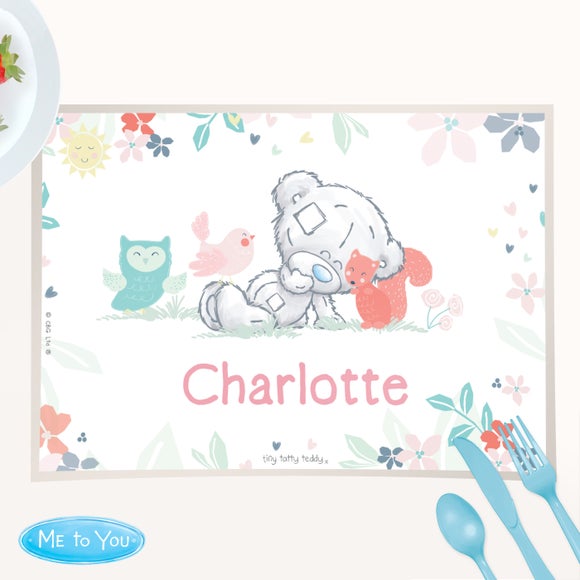 Click to view product details and reviews for Personalised Tiny Tatty Teddy Woodland Animals Placemat.