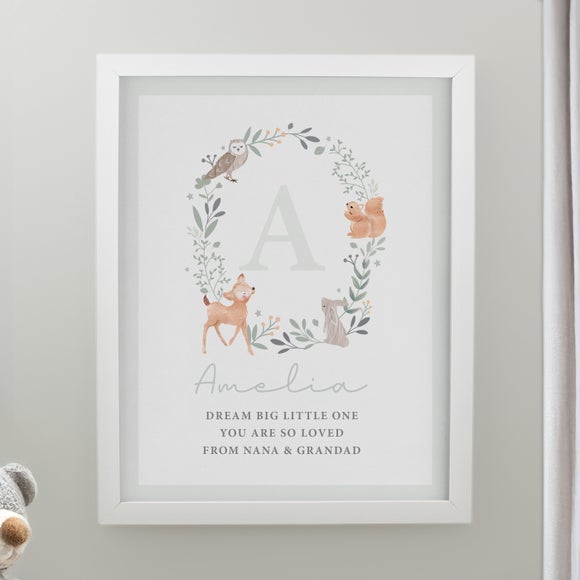 View Personalised Woodland Initial Poster Frame View Personalised Woodland Initial Poster Frame