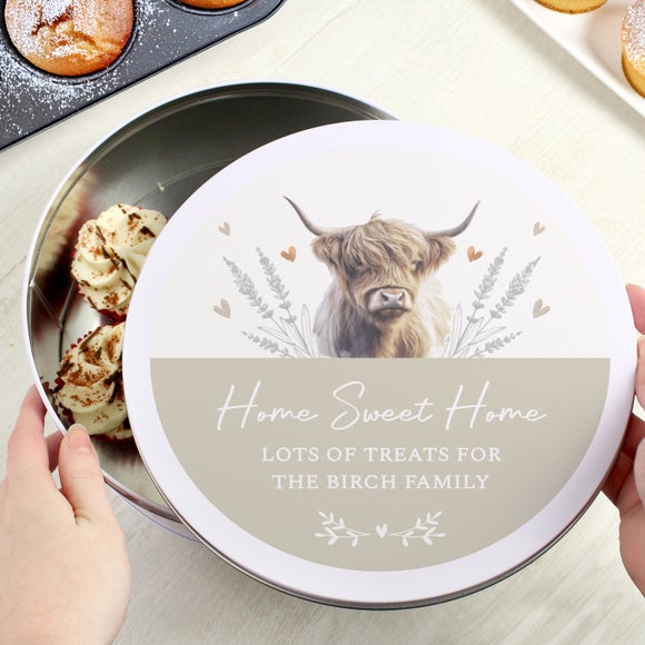 View Personalised Highland Cow Cake Tin View Personalised Highland Cow Cake Tin