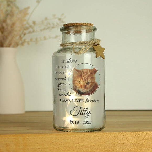 View Personalised Pet Memorial Photo Led Light Up Jar View Personalised Pet Memorial Photo Led Light Up Jar
