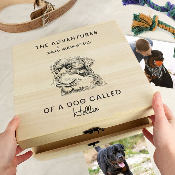 View Personalised Dog Breed Wooden Storage Box View Personalised Dog Breed Wooden Storage Box