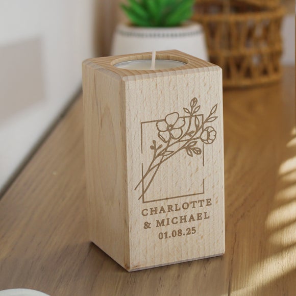 Click to view product details and reviews for Personalised Floral Boquet Wooden Tealight Holder. Click to view product details and reviews for Personalised Floral Boquet Wooden Tealight Holder.