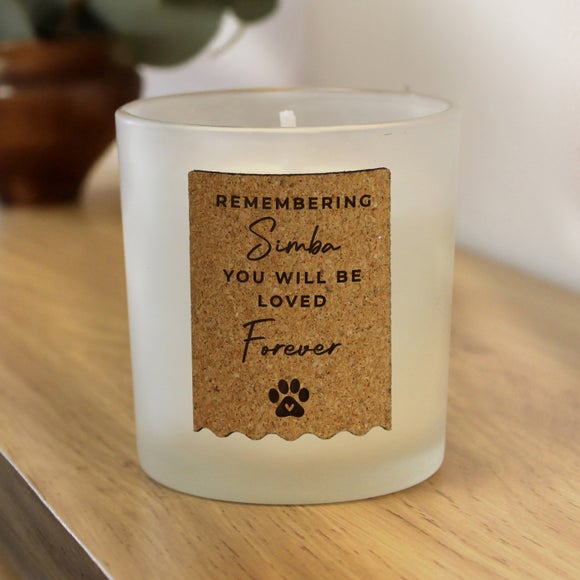 View Personalised Paw Print Cork Label Candle View Personalised Paw Print Cork Label Candle