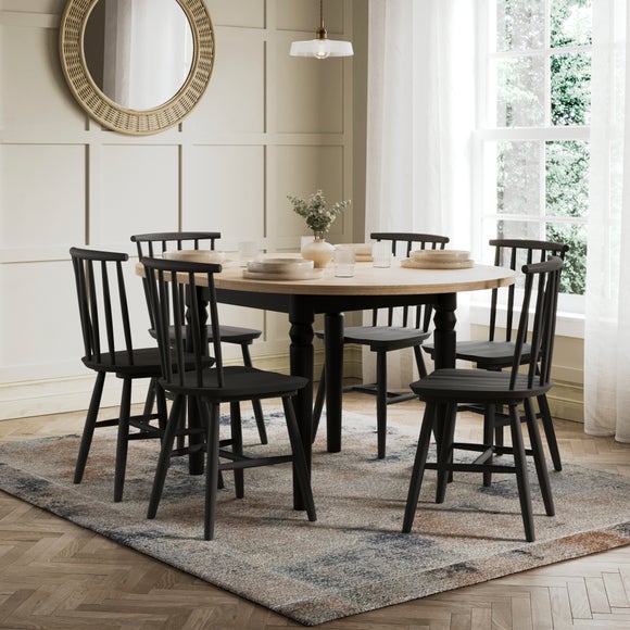 Pip 6-8 Seater Round to Oval Extendable Dining Table