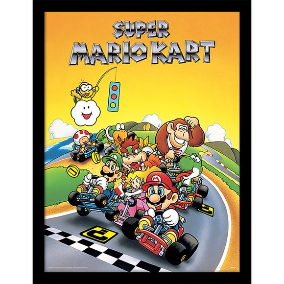 Super Mario Kart Retro Framed Print