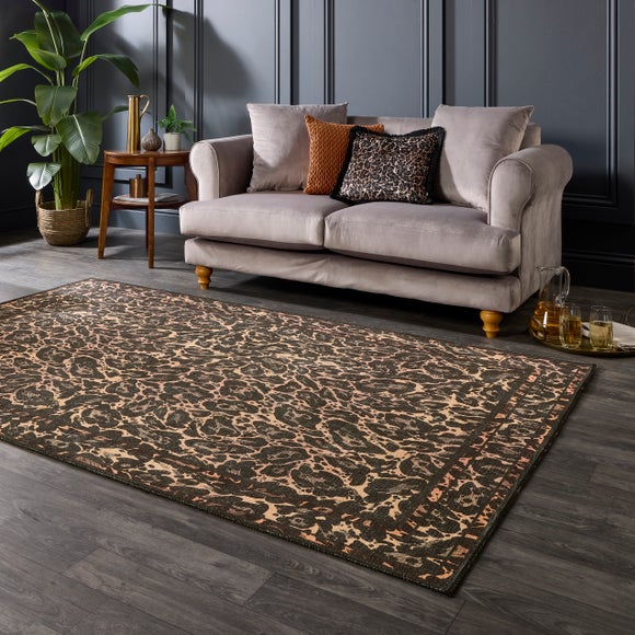 Laurence Llewelyn-Bowen Leopard Black Rug