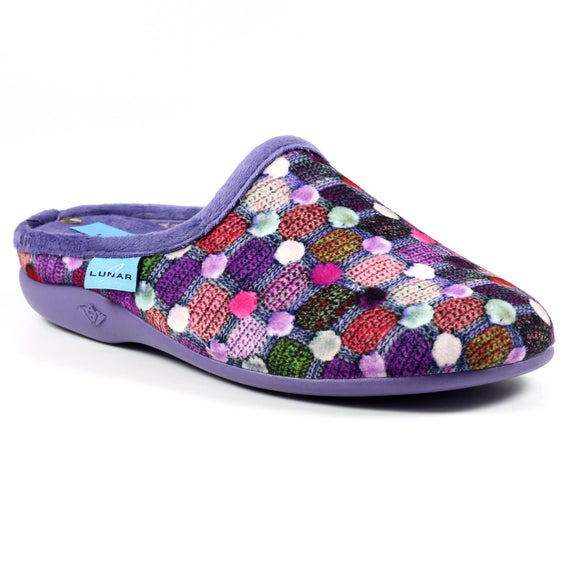 Lunar Crackle Spotty Mule Slippers