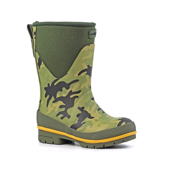 Kids Splash Camo Neoprene Wellington Boots