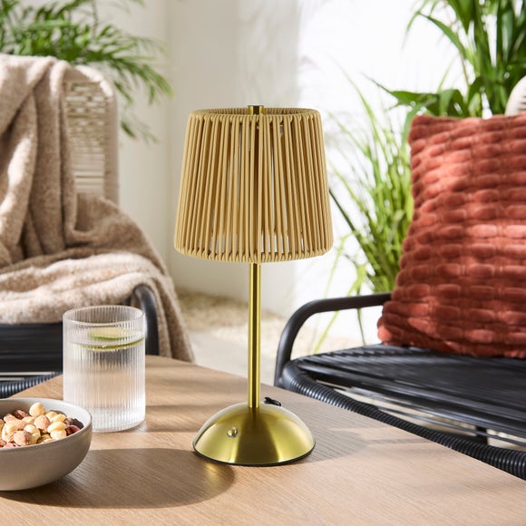 Weaved Rechargeable Touch Dimmable Outdoor Table Lamp
