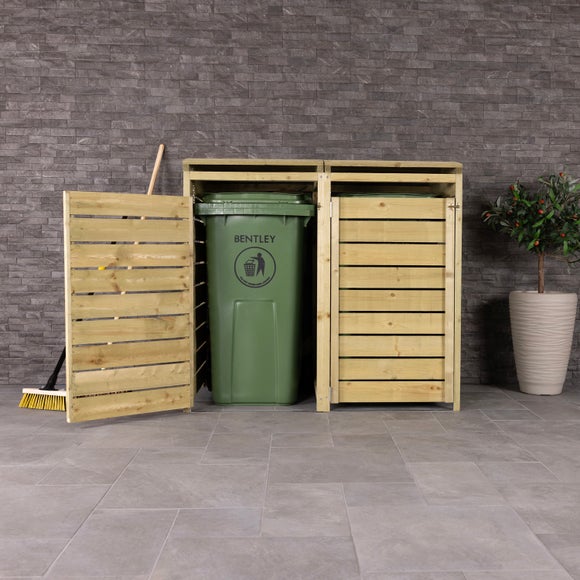 Click to view product details and reviews for Charles Bentley Double Wide Panel Wooden Bin Storage.