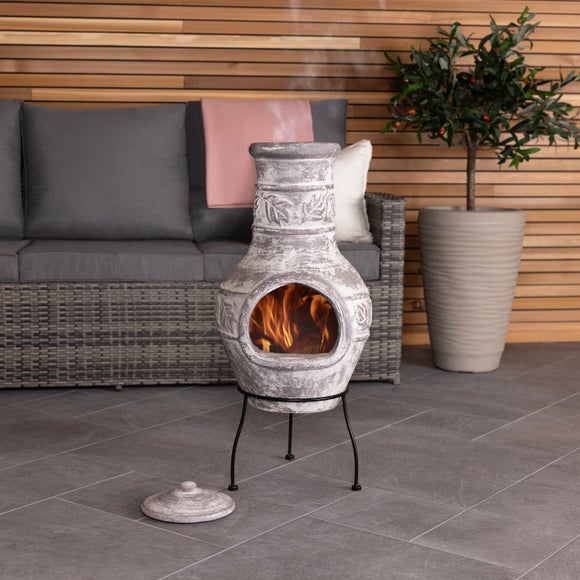 Charles Bentley Acapulco Grey Clay Chiminea