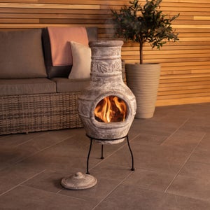 Charles Bentley Acapulco Grey Clay Chiminea