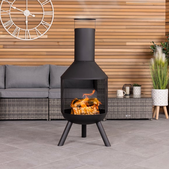 Charles Bentley Round Modern Patio Heater Chimenea