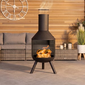 Charles Bentley Round Modern Patio Heater Chimenea