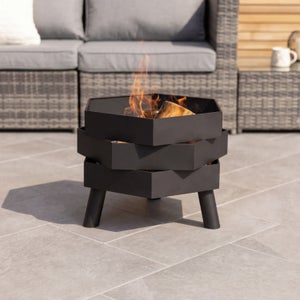 Charles Bentley Hexagonal Steel Modern Firepit